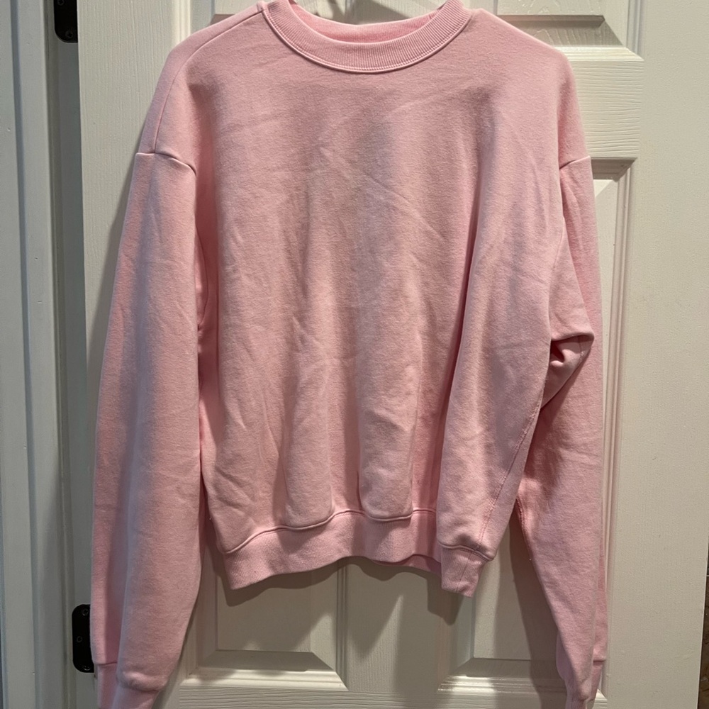 SKIMS COTTON FLEECE CLASSIC CREWNECK CHERRY BLOSSOM MEDIUM - Picture 4 of 5